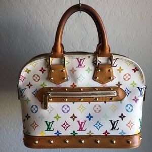 Authentic Louis Vuitton Alma Multicolor White